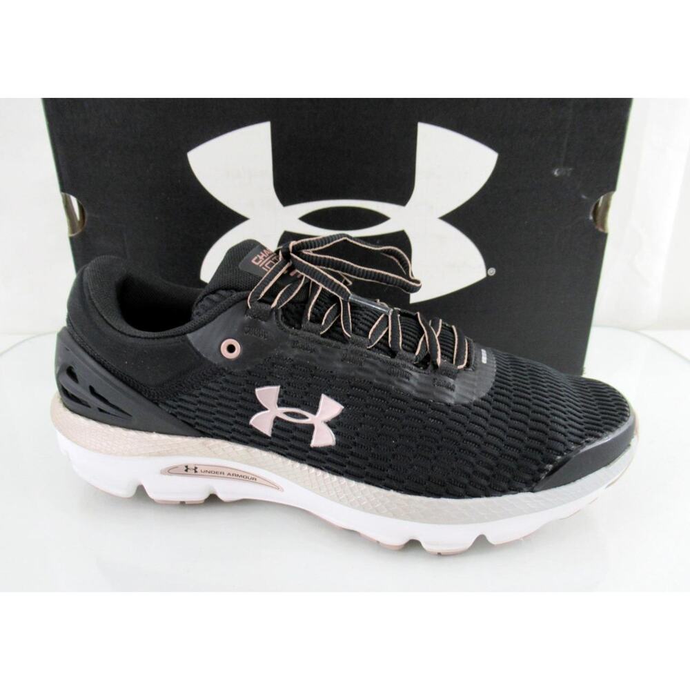 Women's Shoes Under Armour Charged Intake 3 Lace Up Running Shoes Black Size 10